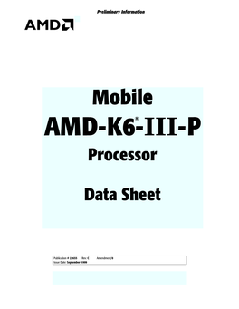 Mobile AMD-K6 ® -III-P Processor Data Sheet