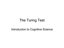 Lessons from the Turing Test