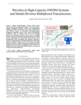 Wavelets in High-Capacity DWDM Systems and Modal-Division Multiplexed Transmissions