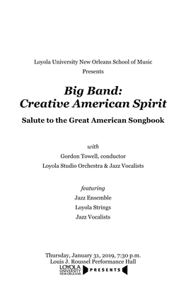 Big Band: Creative American Spirit