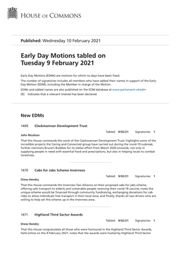 View Early Day Motions PDF File 0.12 MB