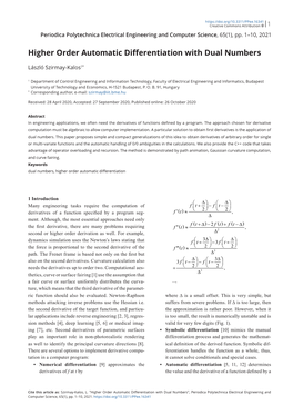 Higher Order Automatic Differentiation with Dual Numbers