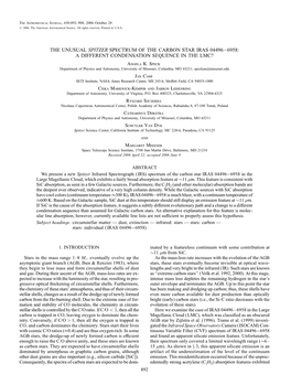 The Unusual Spitzer Spectrum of the Carbon Star Iras 04496А6958