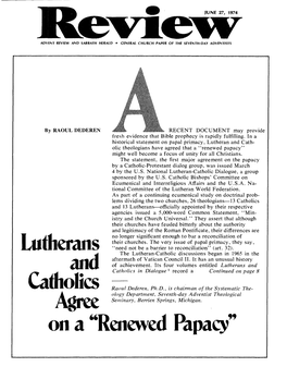 Lutherans and Catholics Agree on a "Renewed Papacy"