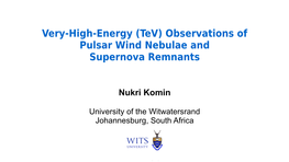 (Tev) Observations of Pulsar Wind Nebulae and Supernova Remnants