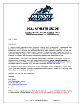2021 Athlete Guide