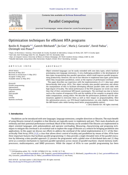 Optimization Techniques for Efficient HTA Programs