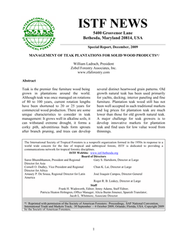 Management of Teak Plantations for Solid Wood Products*