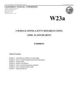 3-18-0814 (Capitola Jetty Rehabilitation) April 10, 2019 Hearing Exhibits