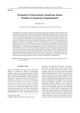 Formation of Intracratonic Gondwana Basins: Prelude of Gondwana Fragmentation?