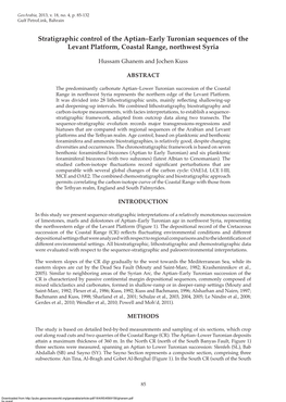 Stratigraphic Control of the Aptian–Early Turonian Sequences of the Levant Platform, Coastal Range, Northwest Syria