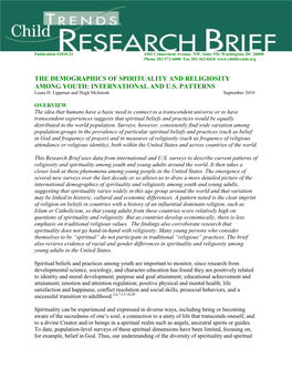 The Demographics of Spirituality and Religiosity Among Youth: International and U.S