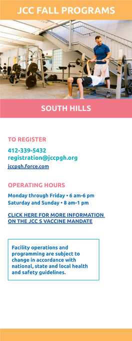 Jcc Fall Programs