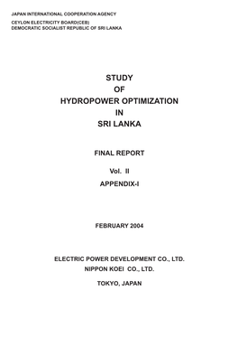 Study of Hydropower Optimization in Sri Lanka
