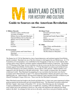 Using Maryland Revolutionary War Records