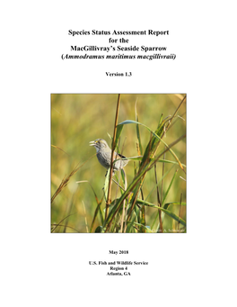 Species Status Assessment Report for the Macgillivray's Seaside Sparrow