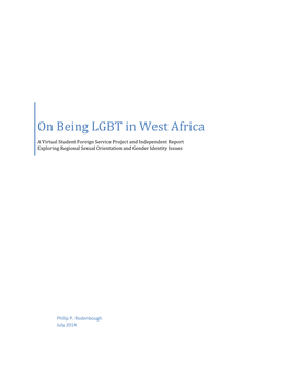 Being LGBT in West Africa Project 2 | P a G E