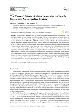 The Thermal Effects of Water Immersion on Health Outcomes: an Integrative Review