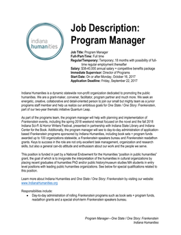 Program Manager