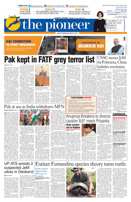 Pak Kept in FATF Grey Terror List