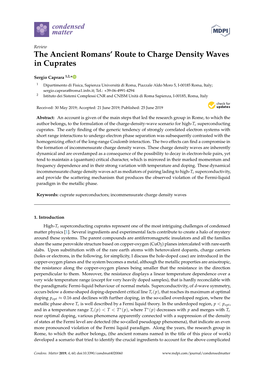 The Ancient Romans' Route to Charge Density Waves in Cuprates