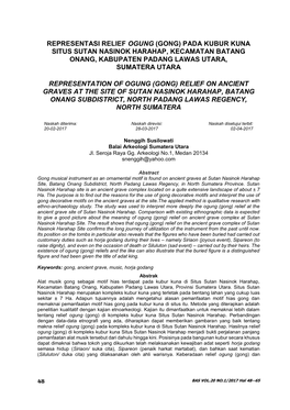 (Gong) Pada Kubur Kuna Situs Sutan Nasinok Harahap, Kecamatan Batang Onang, Kabupaten Padang Lawas Utara, Sumatera Utara