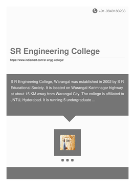 SR Engineering College