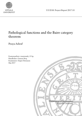 Pathological Functions and the Baire Category Theorem