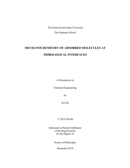 Mechanochemistry of Adsorbed Molecules at Tribological Interfaces