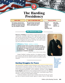 The Harding Presidency