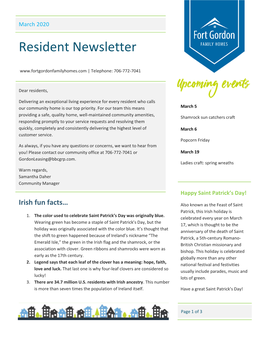 Resident Newsletter