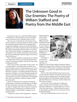 The Unknown Good in Our Enemies: the Poetry of William Stafford and Poetry from the Middle East