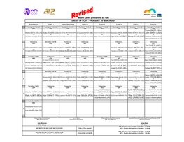 Miami Open Presented by Itaú ORDER of PLAY - THURSDAY, 25 MARCH 2021