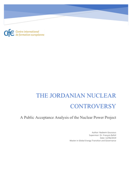 The Jordanian Nuclear Controversy