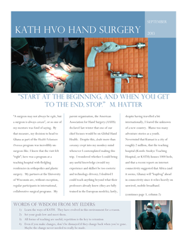 KATH HVO Hand Surgery 2013