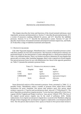 Chapter 5 Pronouns and Demonstratives