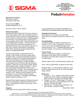 Ephrin-A3 /Fc Chimera Recombinant Human Expressed in NSO Cells