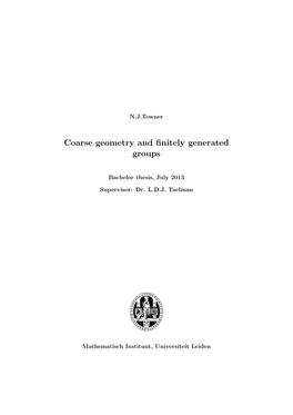 Coarse Geometry and Finitely Generated Groups