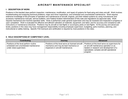 AIRCRAFT MAINTENANCE SPECIALIST Schematic Code 17801