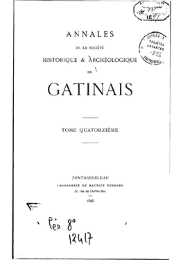 Annales Du Gâtinais, Volume 14