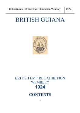 British Guiana – British Empire Exhibition, Wembley 1924