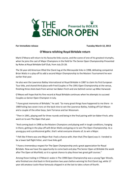 O'meara Relishing Royal Birkdale Return