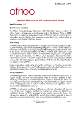 Terms of Reference for AFR100 Governance Bodies