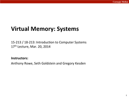 Virtual Memory: Systems