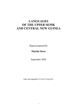 Languages of the Upper Sepik and Central New Guinea