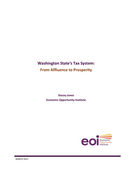 Washington State's Tax System: from Affluence to Prosperity