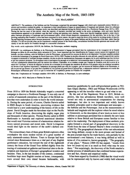 The Aesthetic Map of the North, 1845-1859 I.S