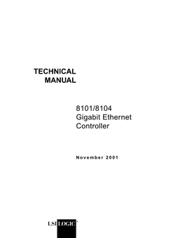 8101/8104 Gigabit Ethernet Controller Technical Manual