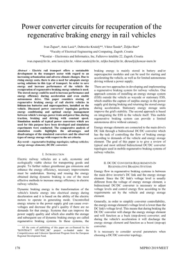 Power Converter Circuits for Recuperation of the Regenerative Braking Energy in Rail Vehicles