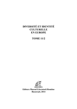 Diversité Et Identité Culturelle En Europe Tome